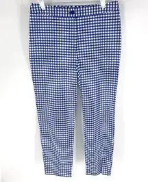 J.McLaughlin x Dillard's Gingham Print Stretch Cotton Pants Blue White Size 4