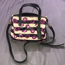 Marc By Marc Jacobs navy stripe bag with kisses