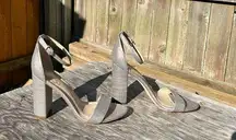 Sam Edelman  block heel sandal, size 9 grey silver bridesmaid casual