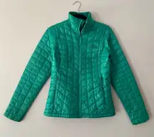 The North Face Green Blue Emerald Thermoball Puffer Jacket Coat Women's size XS