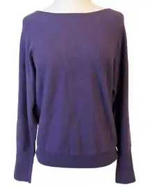 Tahari 100% 2 Ply Cashmere Sweater in Purple
