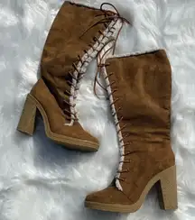 Charles Albert Faux leather Fisherman Core knee-high boots size 8 B25