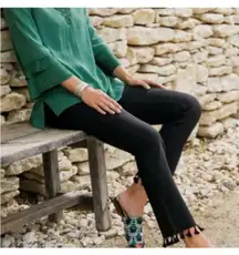 Soft Surroundings Black Cropped Tassel Hem Jeans 12P