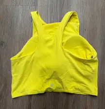 Athleta Yellow Racerback Sports Bra Tank Top Crop Top Size M