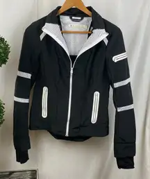 Blanc Noir Black & White Long Sleeve Zip Up Athletic Sport Track Workout Jacket