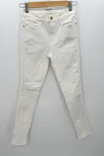 Frame Denim White Le High Skinny Jeans Tight Fitted Cotton Women Size 26