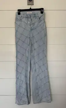 Pacsun Women’s 22 High Rise Bootcut Patterned Jeans