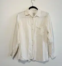 Vintage Silk Cream Button-Up Shirt