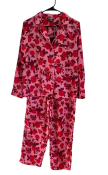 LOFT Pajama Set Size S Pink Red Floral Romantic Cottagecore Cozy Lounge Chic Set