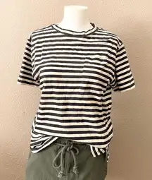 Liz Sport Vintage Striped Pocket Tee Shirt