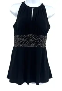 R&M Richards Beaded Halter Top Sz 6P Whimsigoth Cocktail Holiday Y2K Babydoll