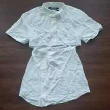 FLAWED Jacquemus White Quiet Luxury Chic Feminine Edgy Streetwear Shirt Dress 42