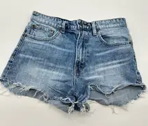 Lucky Brand Lucky Pins Shorts Light Blue Distressed Jean Shorts Size 10/30”