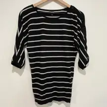Black & White Striped Tunic Small
