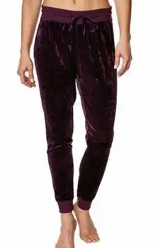 Betsey Johnson Velour Joggers Velvet Drawstring Pants Women Sz Small Casual Wine