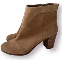 Women's Lunata Suede Boho Ankle Boots Beige Tan Camel Size 12 Block Heel