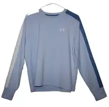 Under Armour Womens  Rival Terry Colorblock Crewneck Sweatshirt Blue White Size M