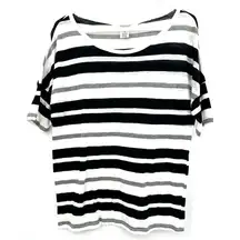 Workshop Republic Clothing size Small‎ black white striped short sleeve t-shirt