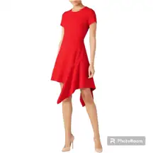 Slate & Willow • Red Drape Hem Dress Size 4