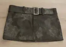 Fashion Nova Charcoal Mini Skirt with Belt