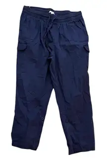Woman Within Elastic Waist Cargo Pants Utility Navy 20W