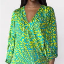 NWT Trina Turk Women's Large Trellis Kaftan Tunic Dress Swim Spa cover up