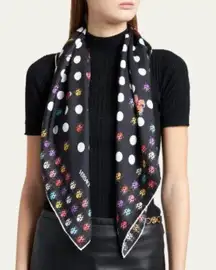 VERSACE  X Dua Lipa Printed Silk Butterfly Ladybug Scarf