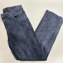 J Brand Denim Blue Jeans Pants Rail Black Noise Stone Wash Distressed Knee