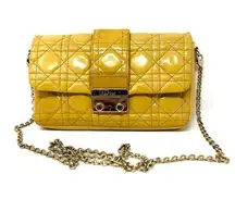 Dior Yellow Patent Leather Cannage New Lock Crossbody