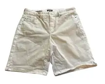 NYDJ Ella Fit Is Everything White Denim Bermuda Shorts‎ Womens Size 14