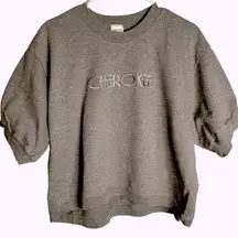 Vintage Cherokee Sweatshirt Gray Spell-Out Short Sleeve Crewneck Pullover‎ XL