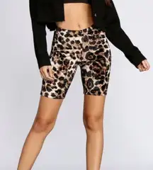 Boutique Velvet Leopard Biker Shorts sz small