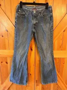 VINTAGE Silver FLARE Jeans Size 30 Blue Made in Canada (3001)