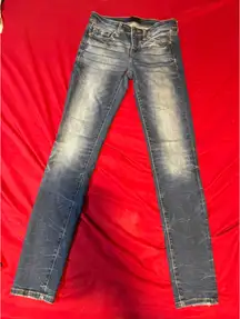 Women's Buckle Black Blue Skinny Jeans Size 25