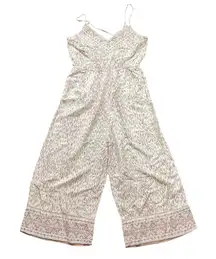 O'Neill Camile Jumpsuit Women's Size Large Viscose Pockets‎ Neutral Lightweight