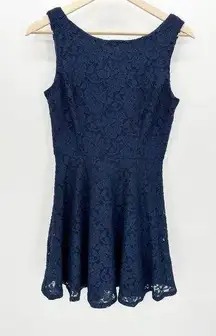 Speechless  Dark Blue Floral Lace Sleeveless Mini Dress Women's Size Medium M