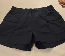 Navy Cargo Parachute Shorts