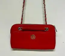 DKNY red Chain Handbag Saffiano Leather Excellent Condition shoulder bag