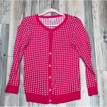 Merona Target Polka Dot Pink Sweater cardigan size small