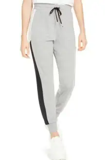 Material Girl  Juniors' Gray Colorblocked Waist Tie Jogger Pants, Large