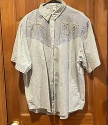 Jane Ashley women’s vintage demi pearl button down shirt size 3X.