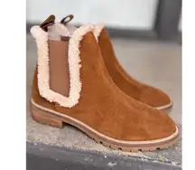 NEW Steve Madden Leopold Suede Leather Chelsea Boot in Camel Size 6.5