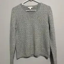 Vtg Charter Club Silver Sparkle Glittery
Sweater Cashmere Blend L 90sCable Knit