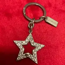 Coach A Very Cute Rare  Star Diamond Silver color Key Ring Key Fob Keychain