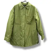 Forever‎ 21 Long Sleeve Button Snap Lightweight Jacket in Light Olive Sz L NEW
