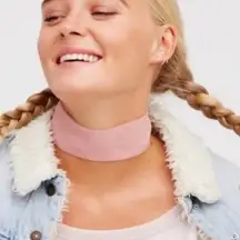 NWT Free People Daisy June Suede Pink Choker necklace