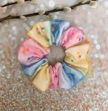 Pastel Rainbow Ombré Confetti Shaker Scrunchie 