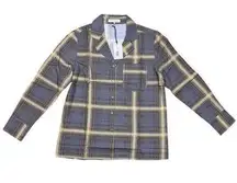 NWT WeWoreWhat Women's XS Plaid Long Sleeve Pajama Top Deep Sage