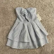 NWT American Thread purple and white patterned mini dress Sz S