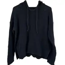 T Alexander Wang Hoodie Knit Sweater Relaxed Pullover 100% Cotton Black Small